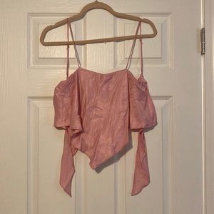 Zara pink silk crop top